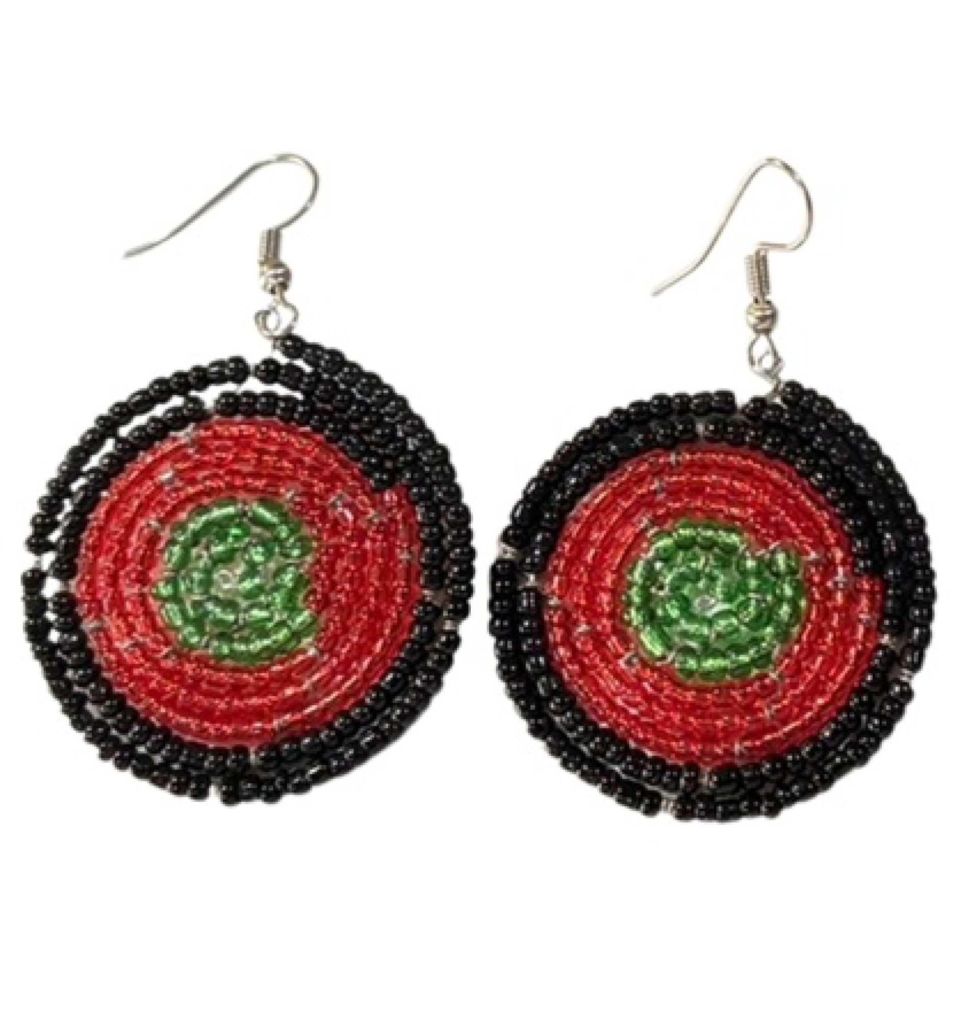 Vibrant Beaded Circle Earrings