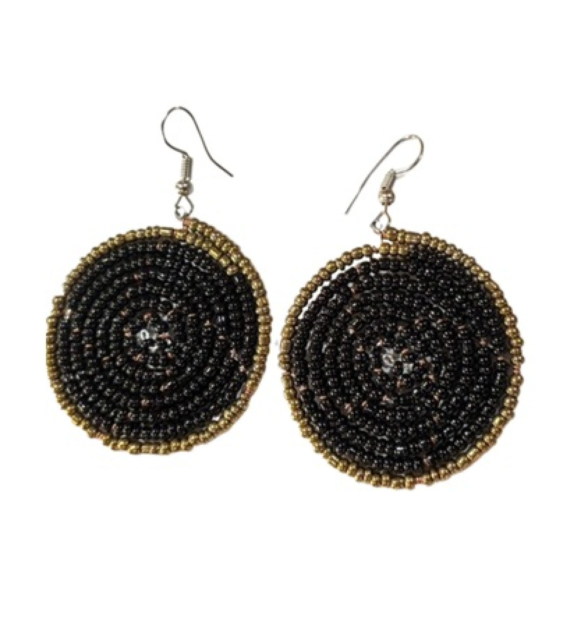 Vibrant Beaded Circle Earrings