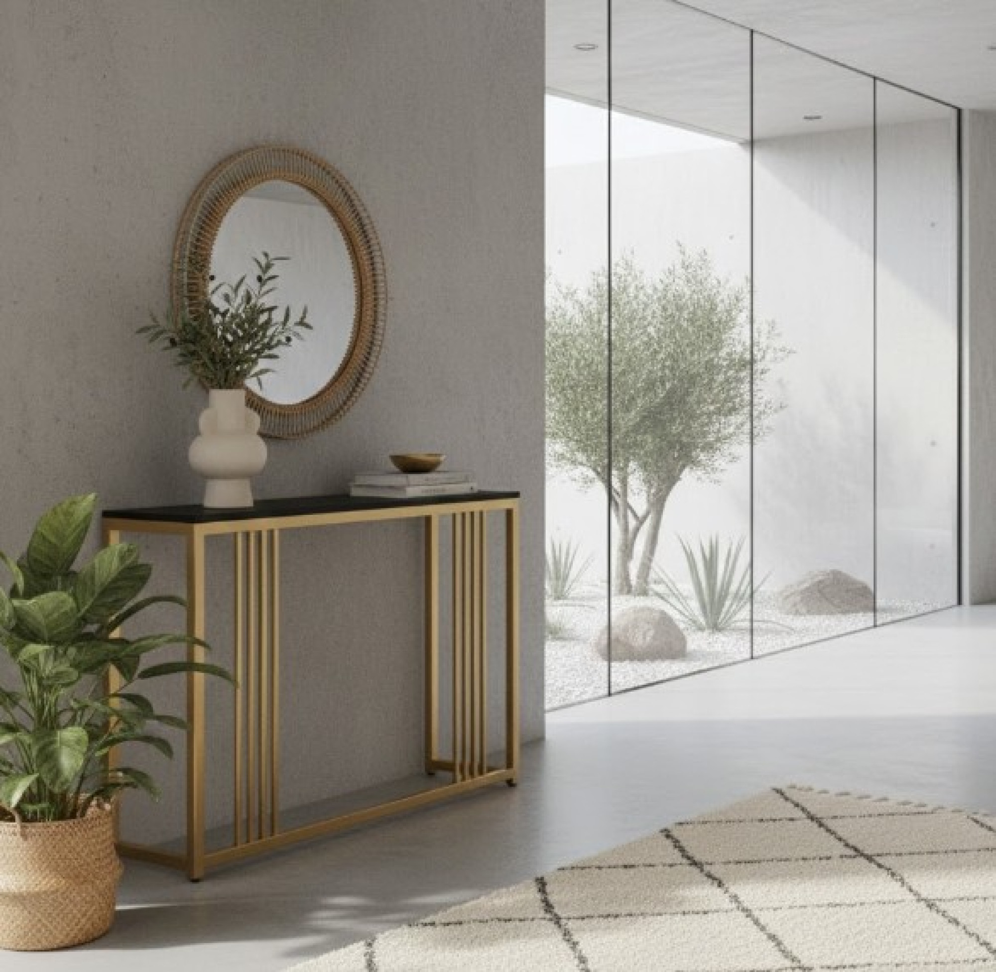 Golden Luxe Console Table