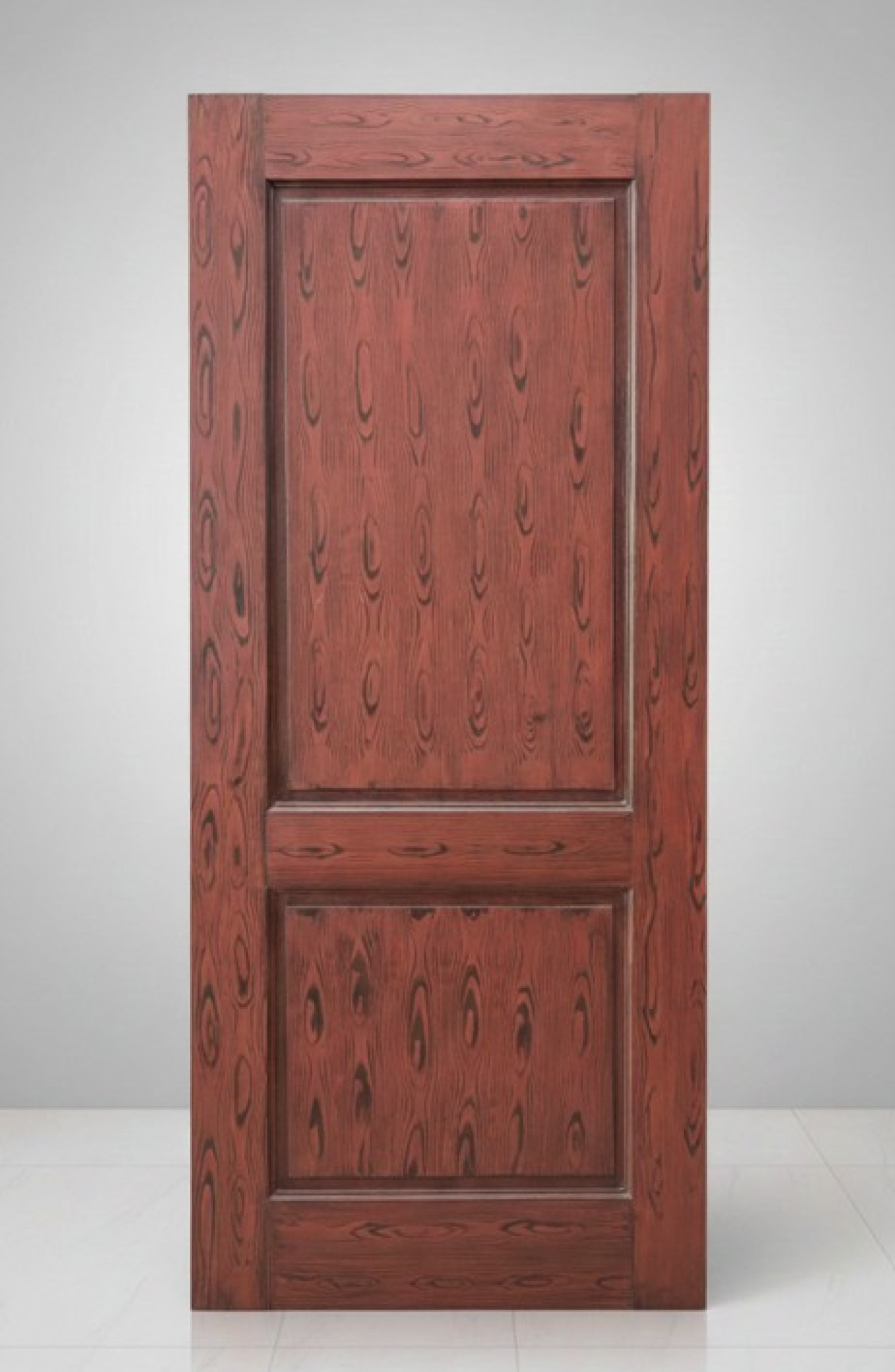 Deep Walnut Double-Panel Solid Core Door