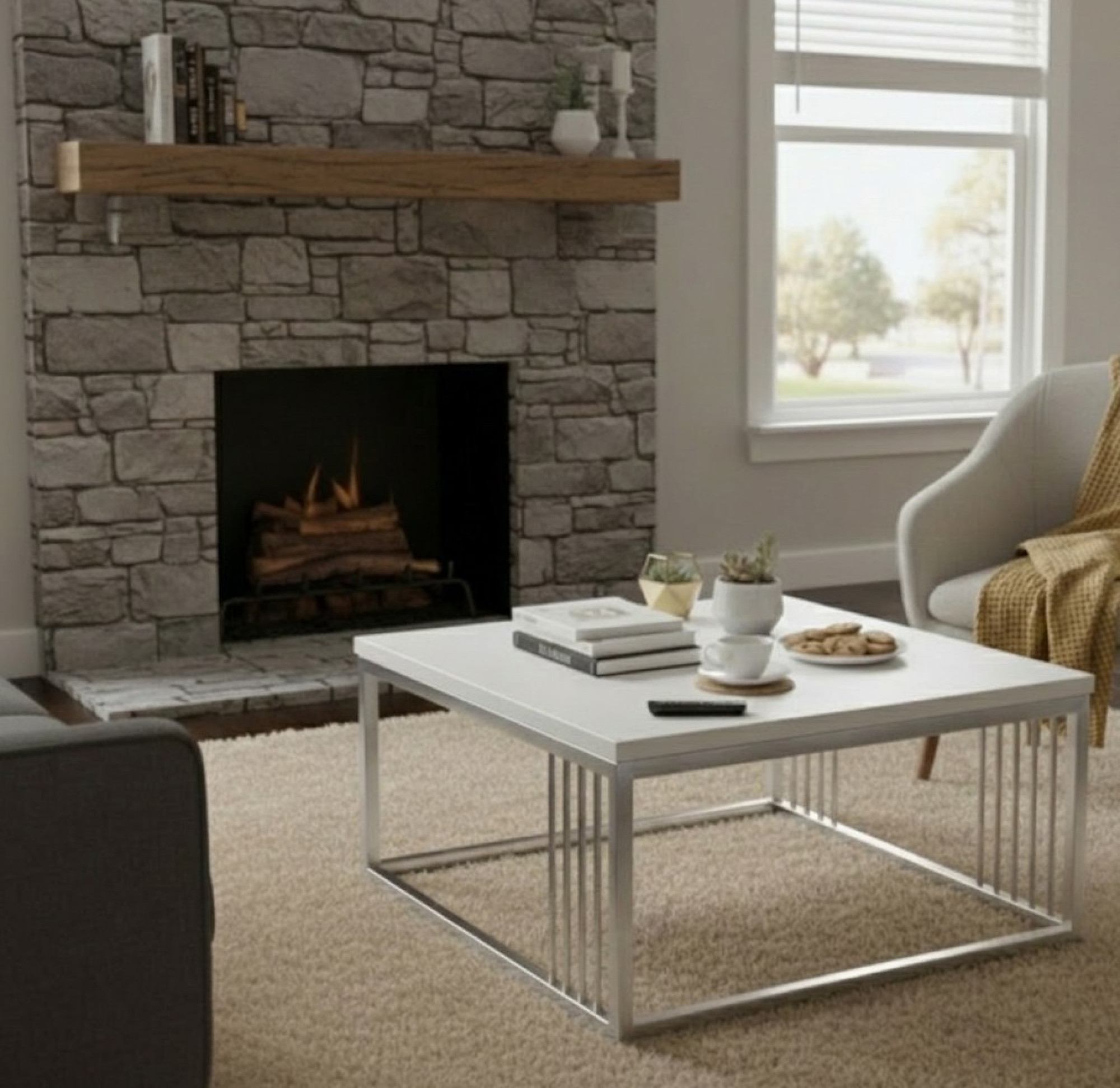 Urban Loft Silver Coffee Table