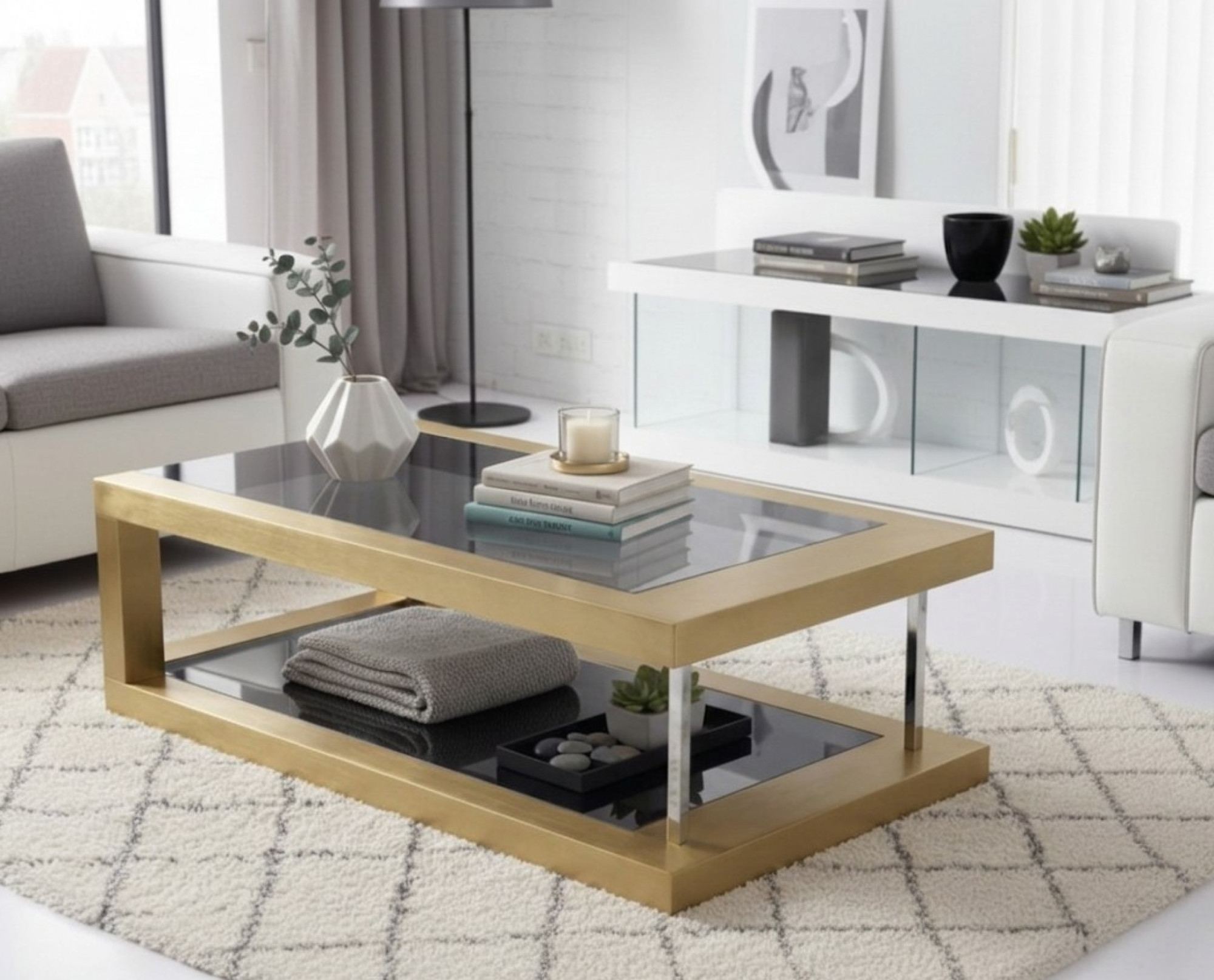 Lucent Gold Duo Tier Coffee Table